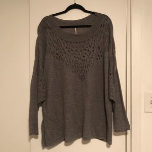 Grey Free People Tunic Sweater